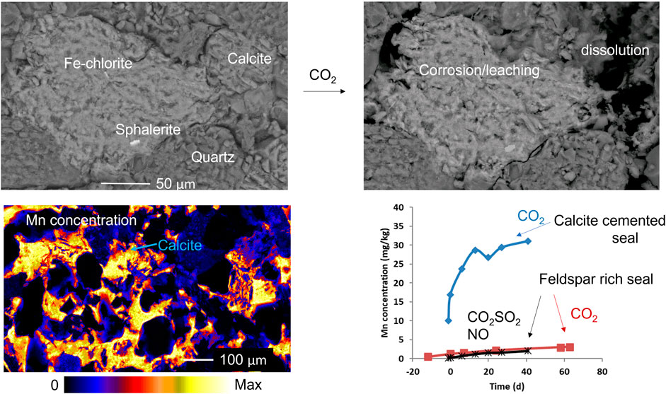 Metal Mobilization From CO2 Storage Cap-Rocks: Experimental Reactions With Pure CO2 or CO2 SO2 NO